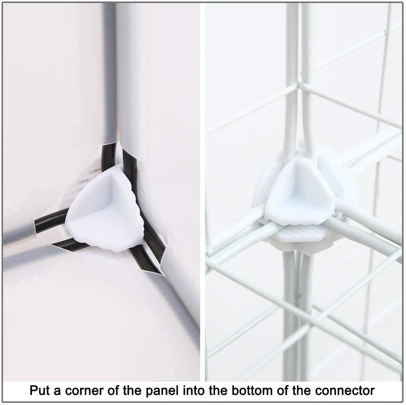Dailydanny Wire Cube Plastic Connector 50Pcs Wire Grid Cube Organizer Connector for Modular Closet Storage Organizer and Wire Shelving (White) - Image 3